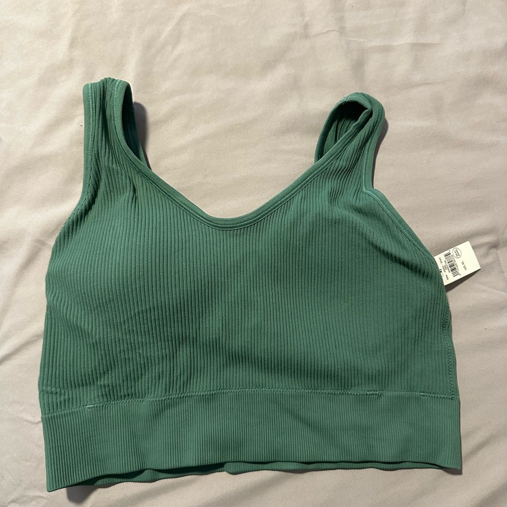 NWT Aerie Women's Ribbed Green Bralette - Picture 2 of 6